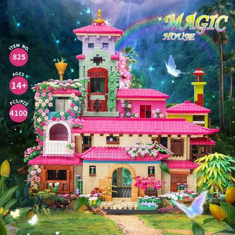 

Magic Flower House Building Blocks City Street View Assemble Diamond Bricks Model Kits Birthday Gifts for Children
