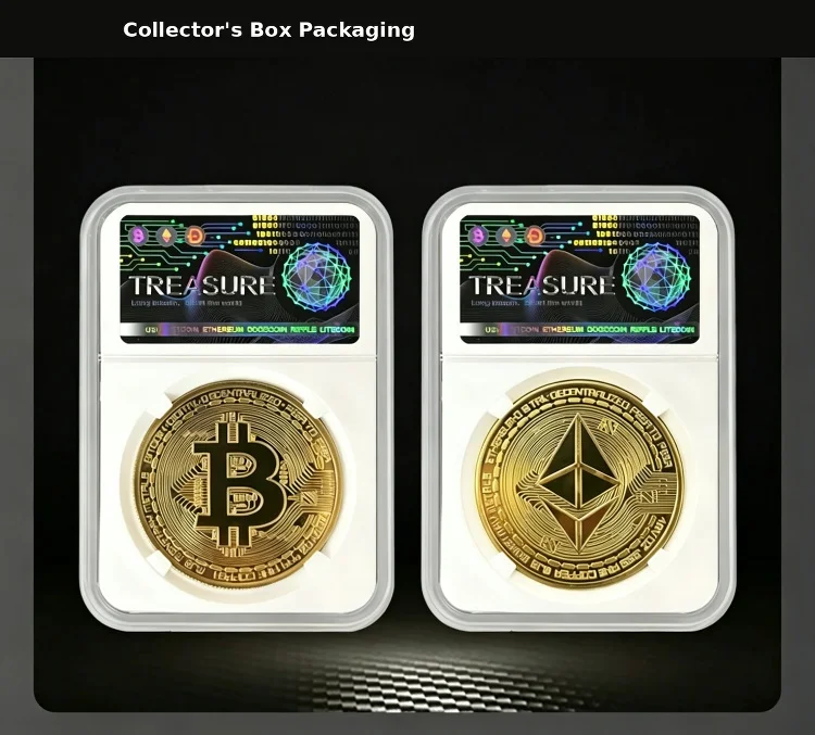 Virtuelle Währung BTC Bitcoin Weltwährung Münze Gedenkmünze Ethereum Dogecoin Sammlerstück Kreatives Geschenk – Detail 8