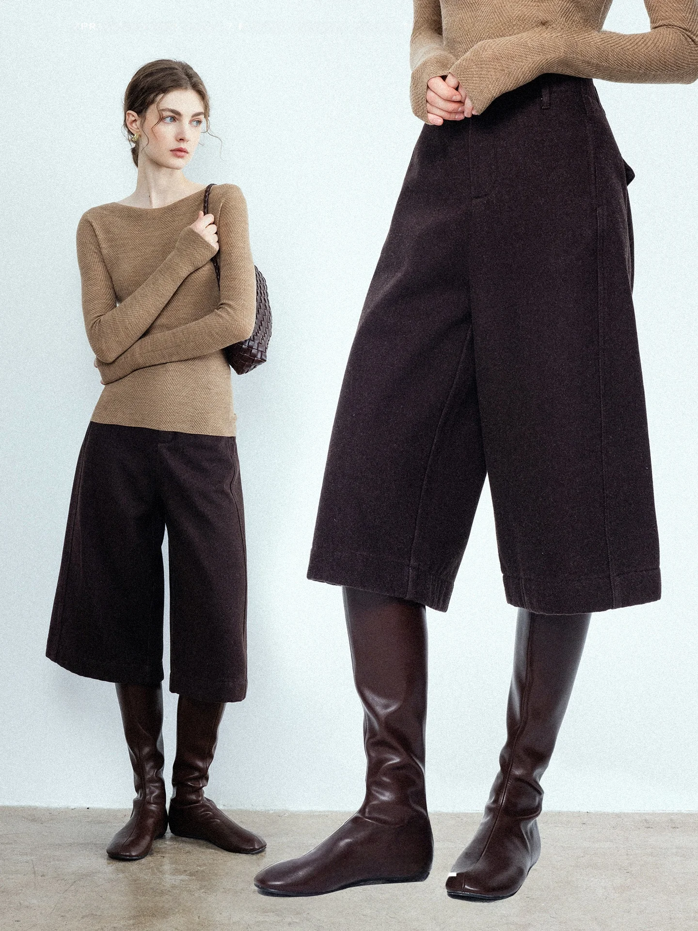 

Trendy f-length Fce-baed Suede Straight-leg Pants High-waist Zipper Casual Trousers for Women Autumn Winter