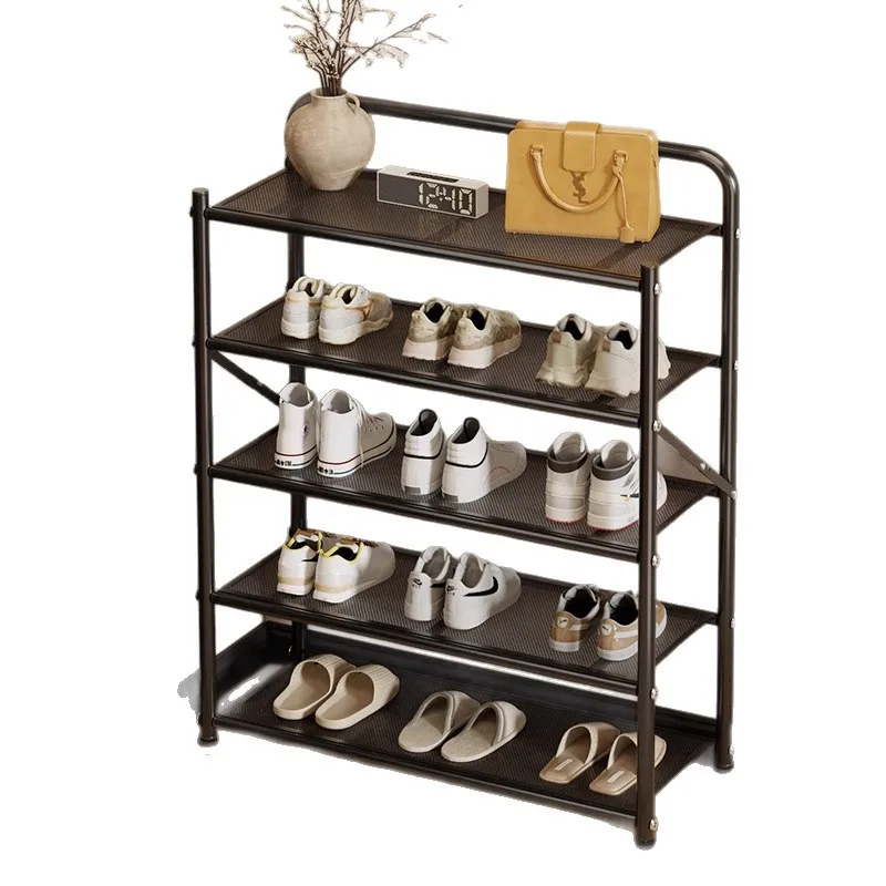 رف أحذية من الحديد المطاوع بدون تركيب، خزانة أحذية بسيطة منزلية متعددة الطبقات، شقة صغيرة قابلة للطي لتخزين الأحذية