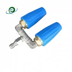 High Pressure Cleaner Rotating Twin Turbine Nozzle 360 Degree Rotating Turbo Head Spray Nozzle for High Pressure Washers Cleaner
