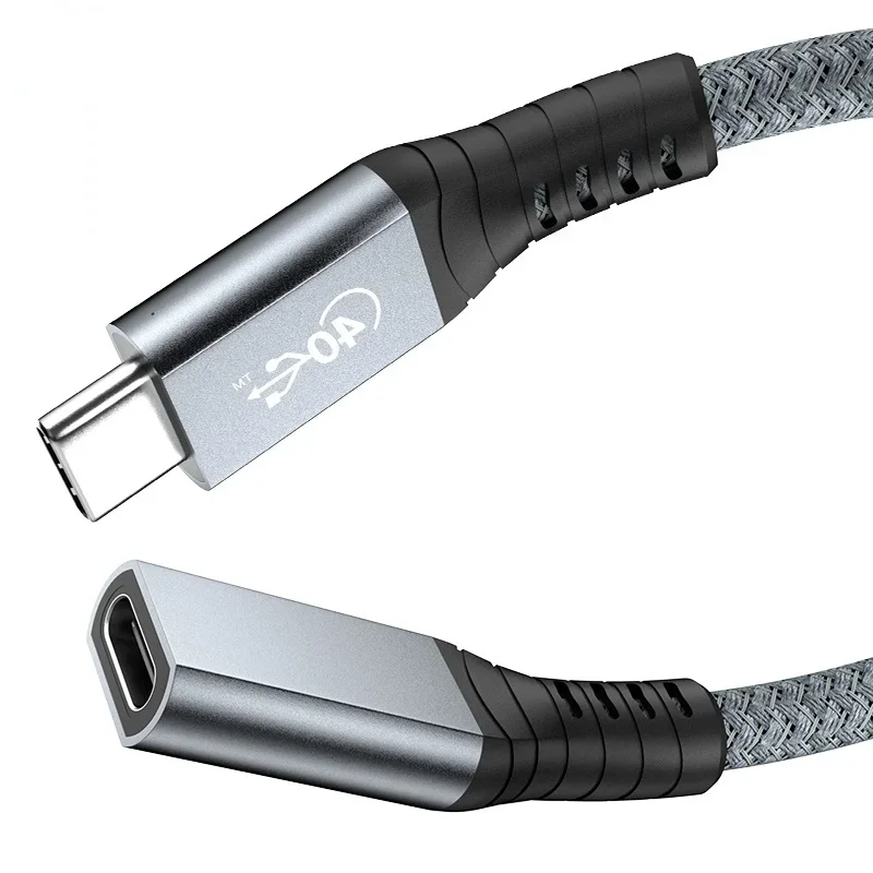 USB4 Type C Male To Female Cord for TB 3 & 4 Extension, 100W 20V5A PD & 40Gbps Data Sync USB C 4.0 Cable