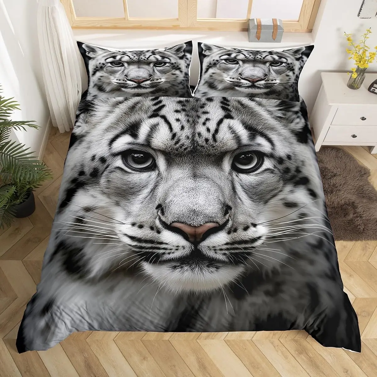 African Leopard Twin Queen Duvet Cover,Wildlife Safari Animals Bedding Set for Kids Adults,Wild Animal Cheetah Comforter Cover