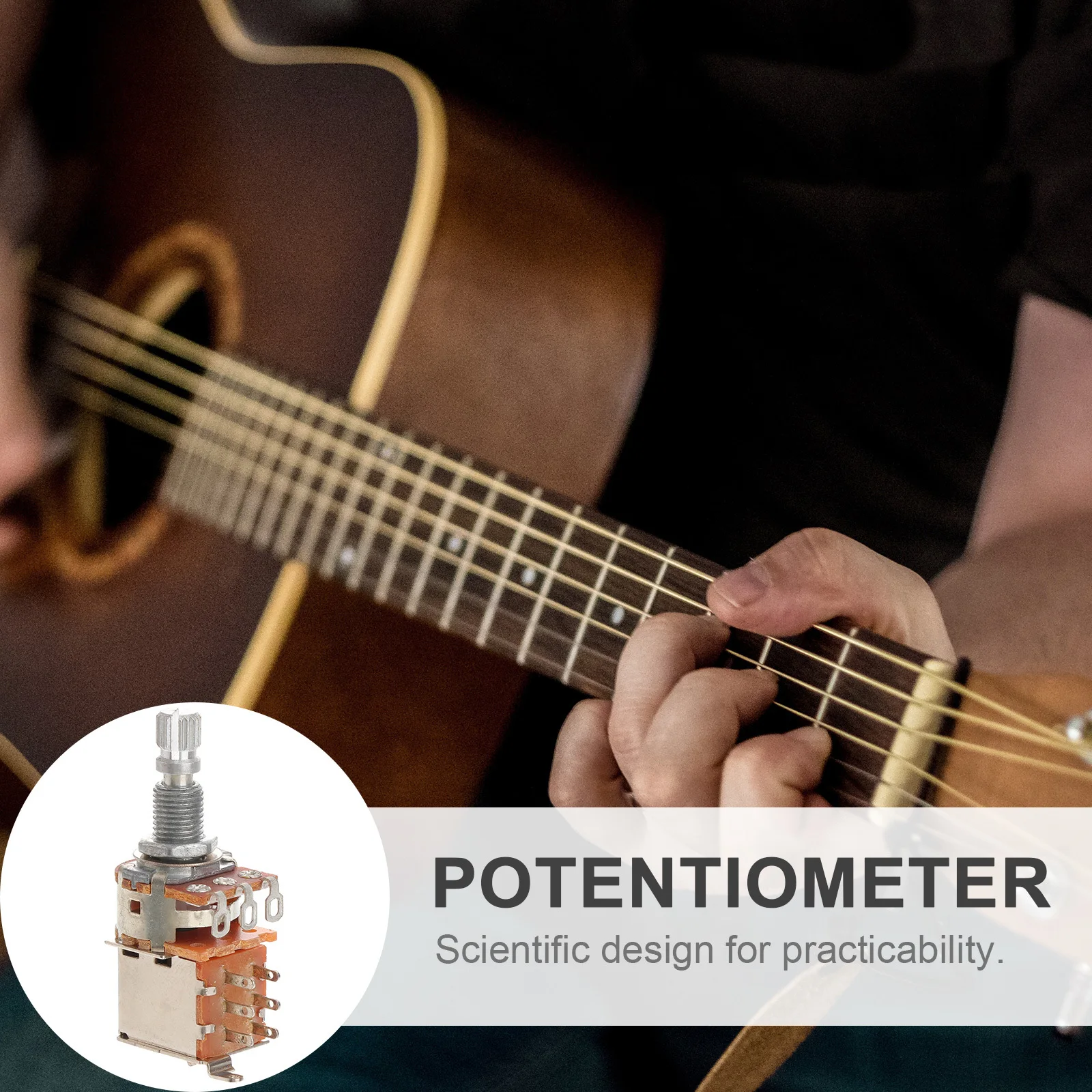 

3Pcs Guitar Control Pot B500k Push Pull Potentiometer Durable Lightweight Coil Splitting High Pass Filter Coil Tapping