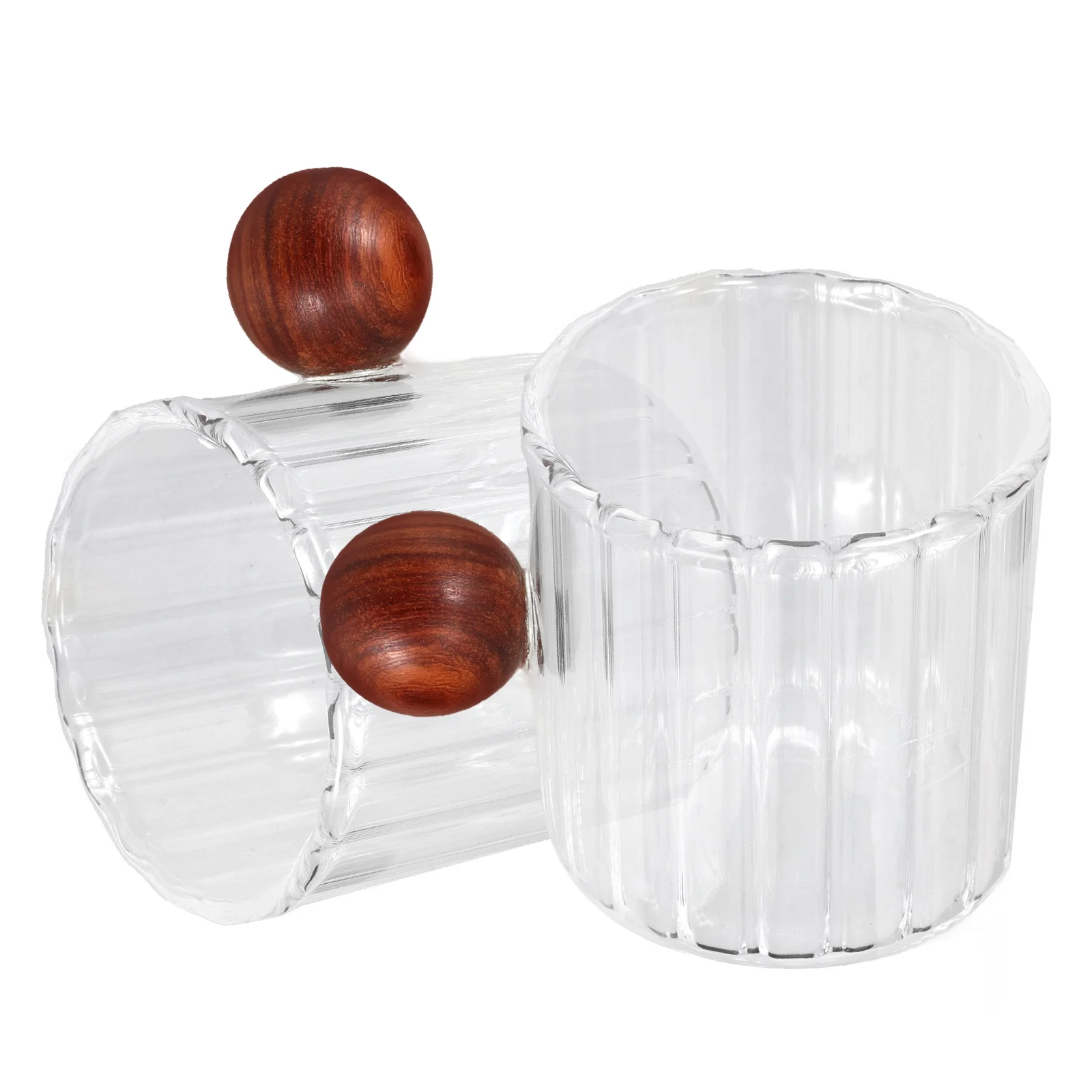 

90ml Glass Espresso Cup Wood Handle Milk Measuring Clear Jug Coffee Carafe Cream Pitcher Melting Chocolate Candy Butter