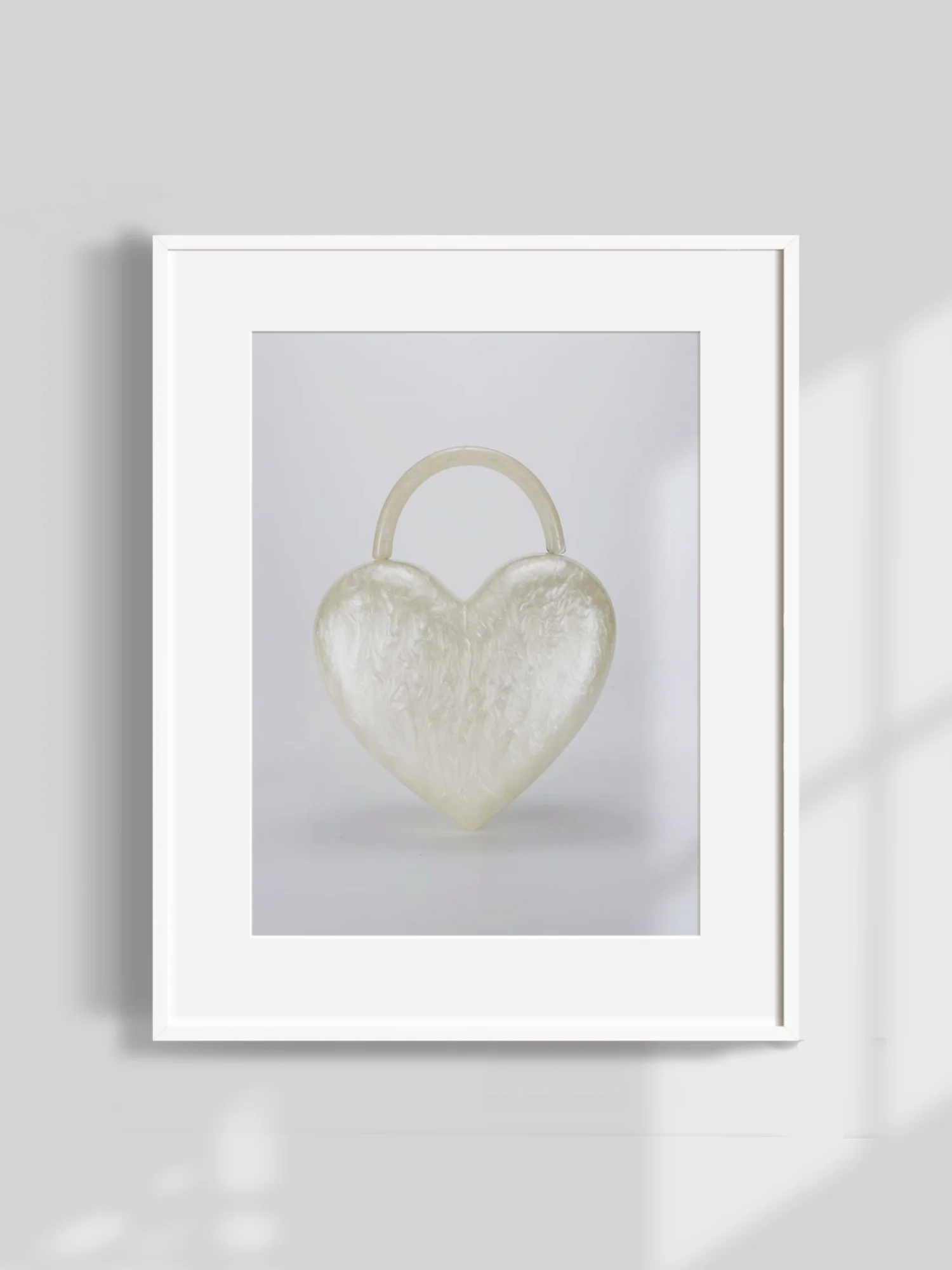 White Cream New  Mini Acrylic Heart Shape U Shape Handle Women Totes Evening Party Lady Bride Wedding Female Handbag And Purses