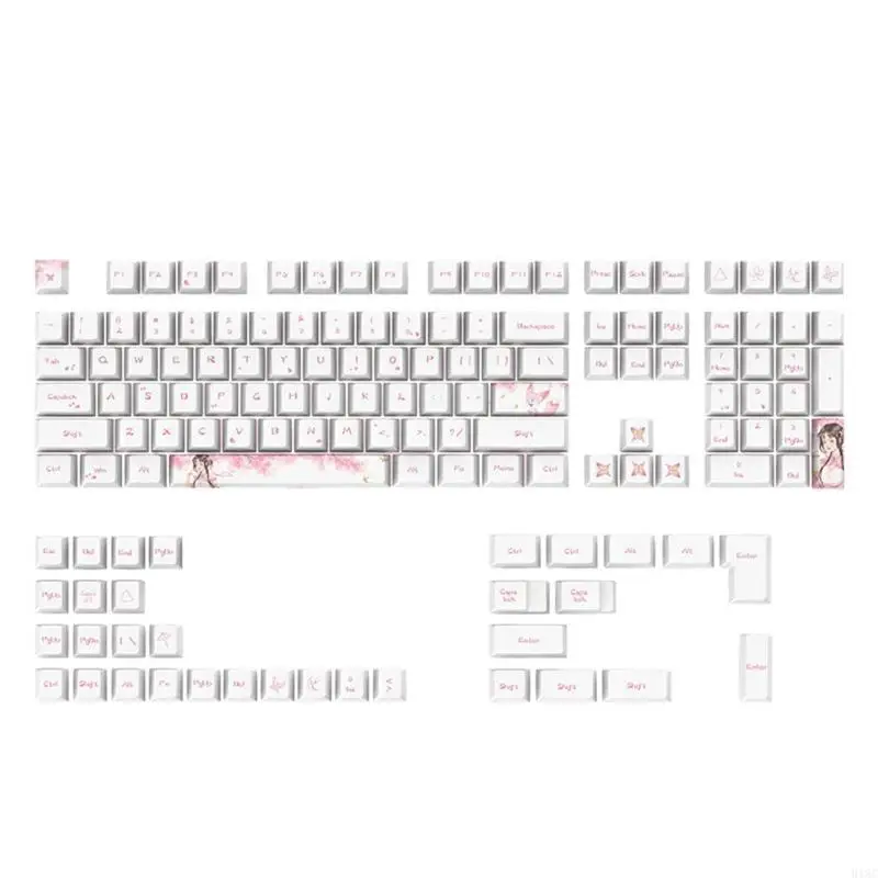 Cherry 108 Keys Keycaps untuk Gaming Keyboard Mekanik Tebal PBT Dye Sub Keycap