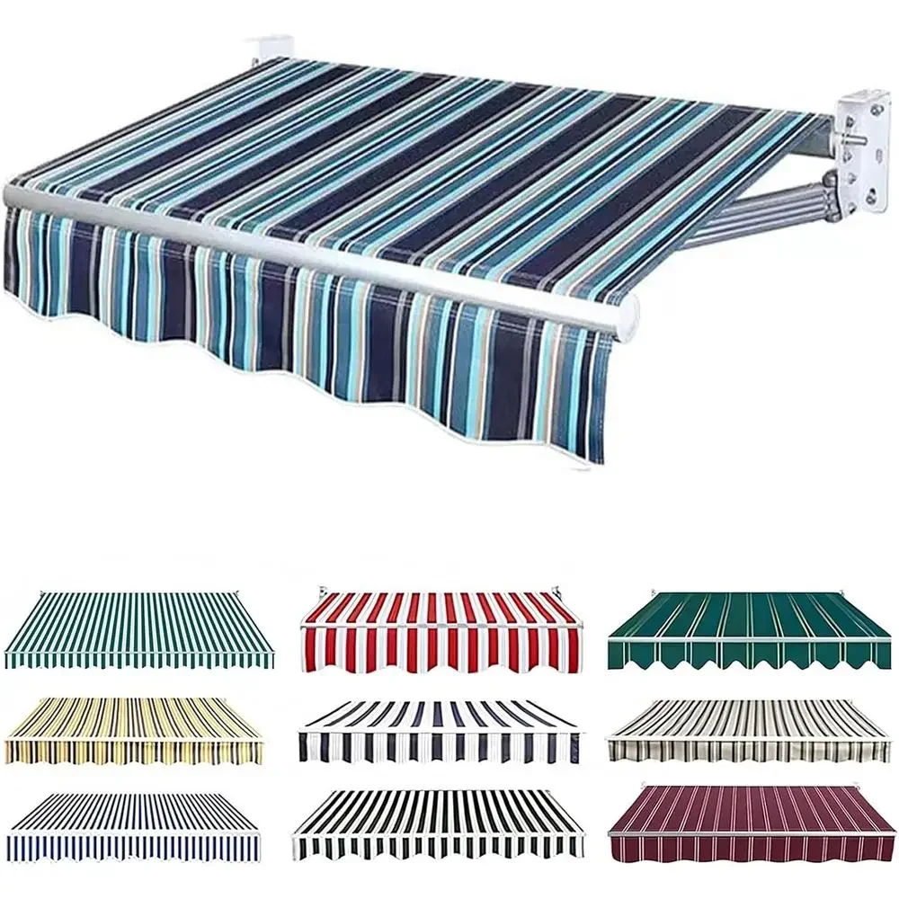 Universal Retractable Awning Fabric Replacement for 6.6ft to 20ft Sizes, Durable PVC Woven Cloth, UV Protection Sunshade