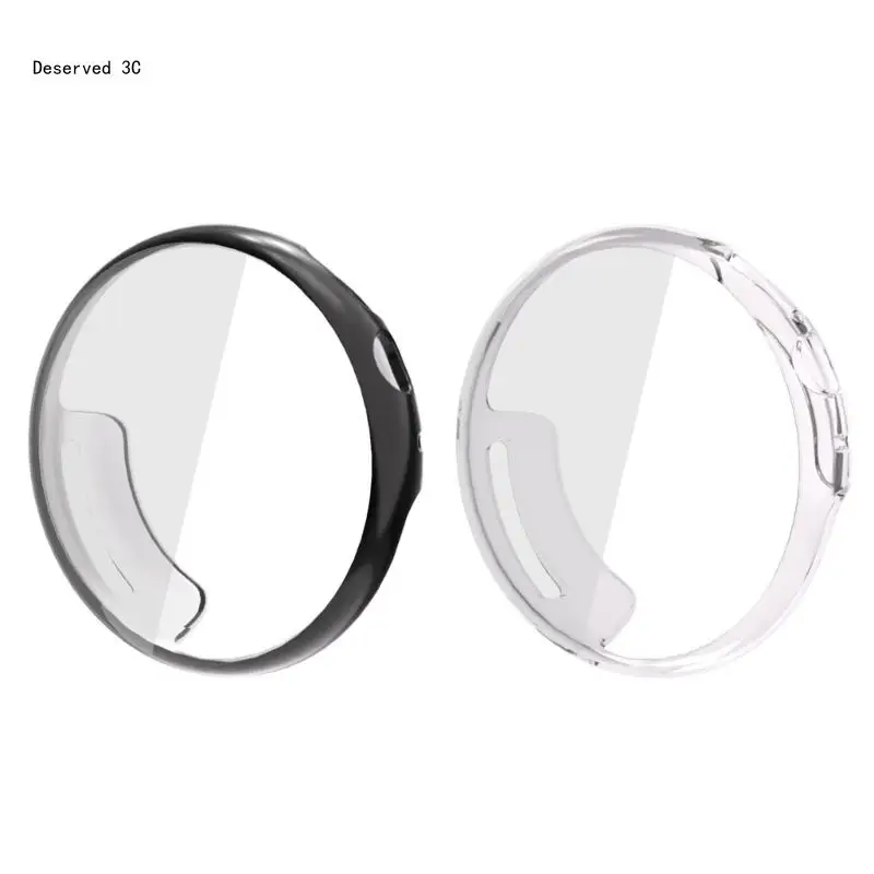 غطاء حماية ناعم ومرن من مادة TPU وصول كامل إلى الزر المناسب لساعة Pixel 3 41 مم/45 مم ممتص للصدمات، مطلي بالكهرباء