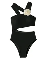 Floral One Piece Swimsuit New Halter Bandage Swimwear Women Swimsuit Bathing Suit Beachwear Monokini Female Swimming Suits 6