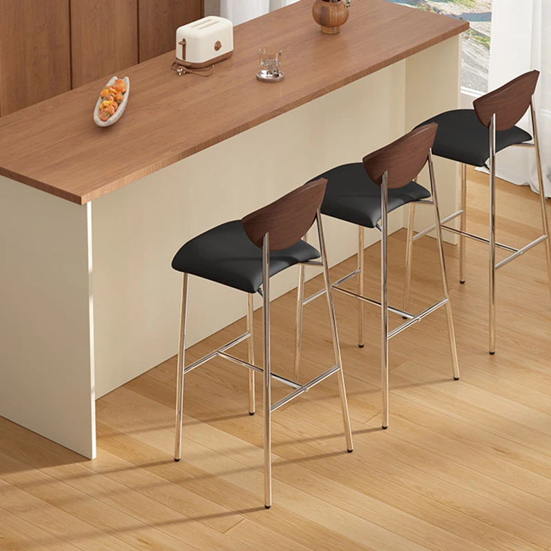 Minimalist Modern Bar Chairs Nordic Designer Wood Counter Relaxing Barstools Comfortable Aesthetic Banqueta Unique Furniture