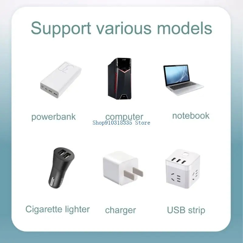 USB Fan 2000RPM Adjustable Quiet and Powerful Cooling Fan for Any USB Port 5V5W