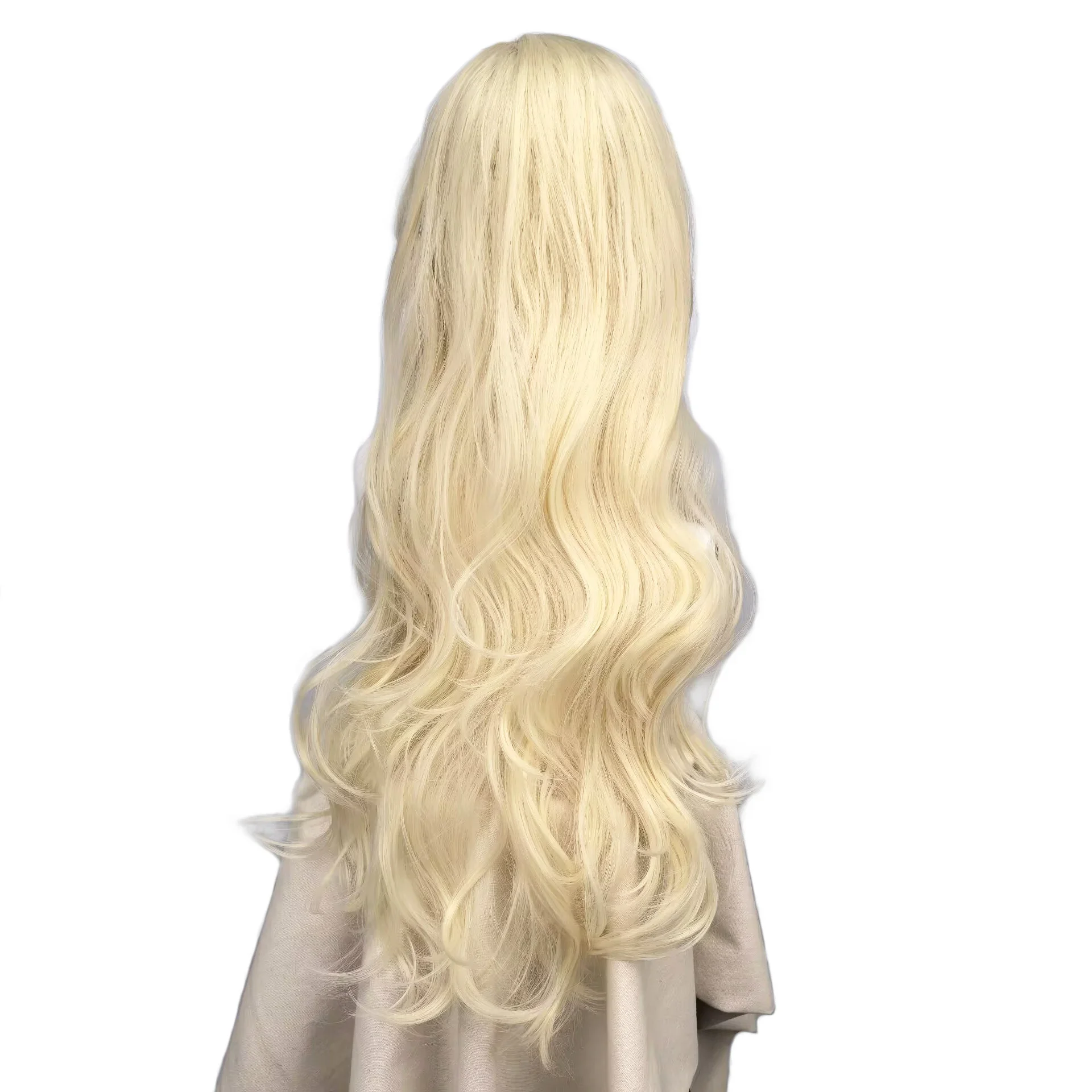 Wicked Women Blonde Wig Long Wavy Blonde Glinda Cosplay Wigs Heat Resistant Synthetic Hair Halloween Costume Party Wigs
