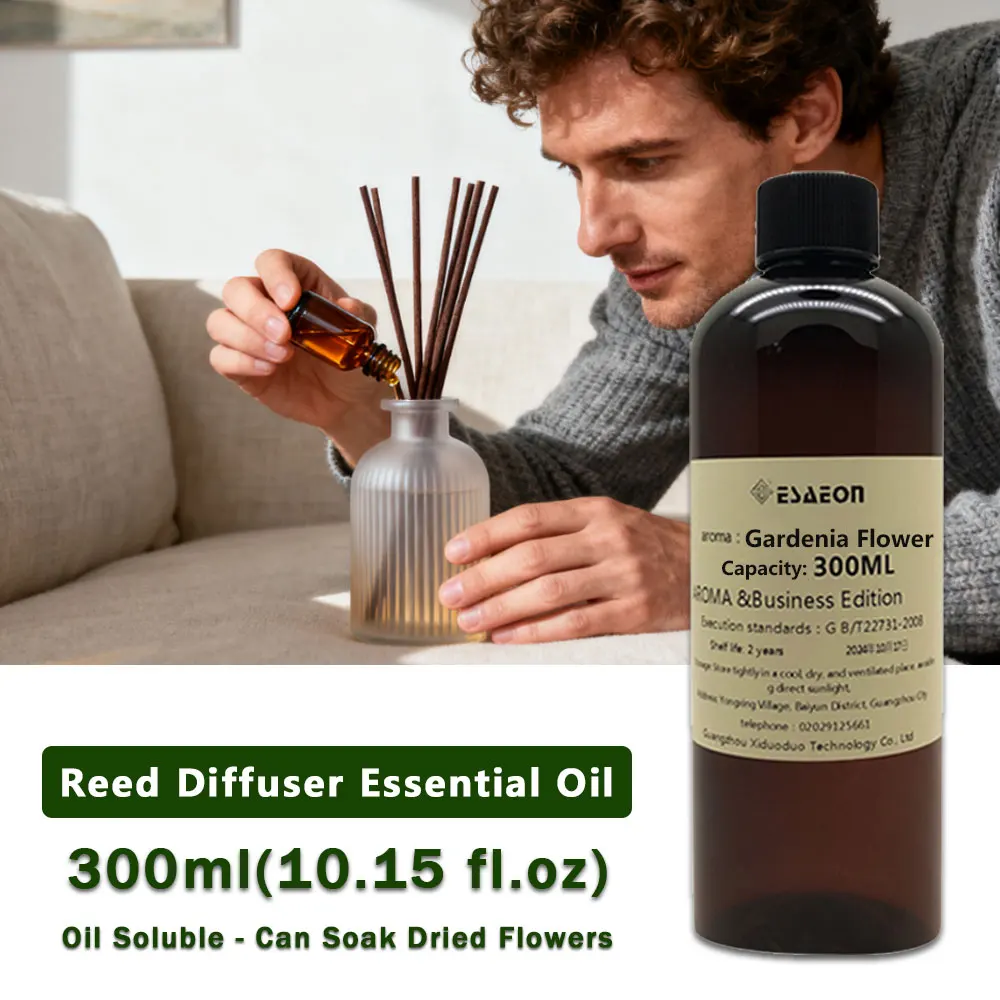 ESAEON 300ml(10.15 fl.oz) Gardenia/Cedar Essential Oil, For Reed Diffuser & Flameless Aromatherapy & Waterless Diffuser Eessence