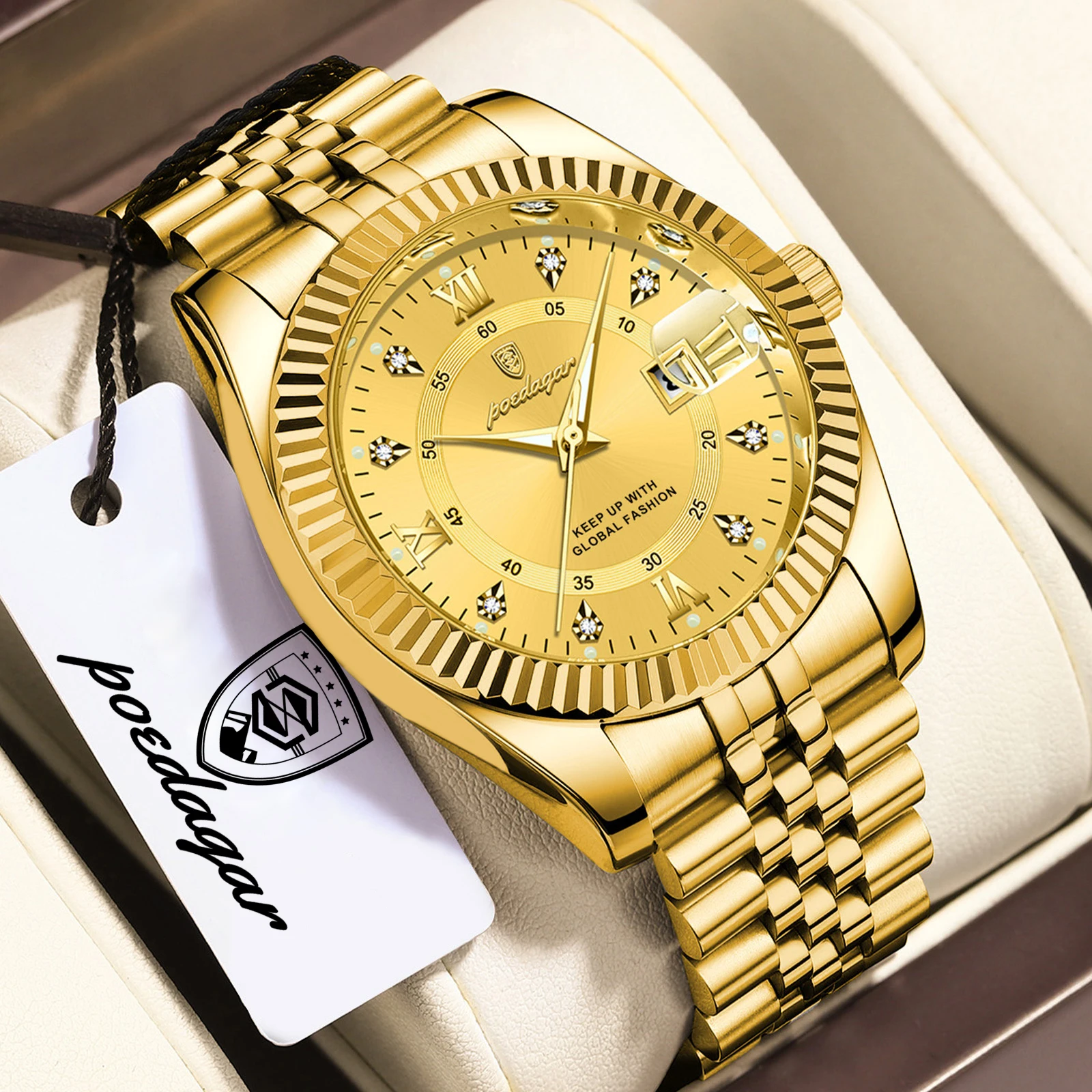 

Мужские наручные часы POEDAGAR, водонепроницаемые, с подсветкой, с указателем даты, оригинальные, из нержавеющей стали, роскошные, кварцевые.