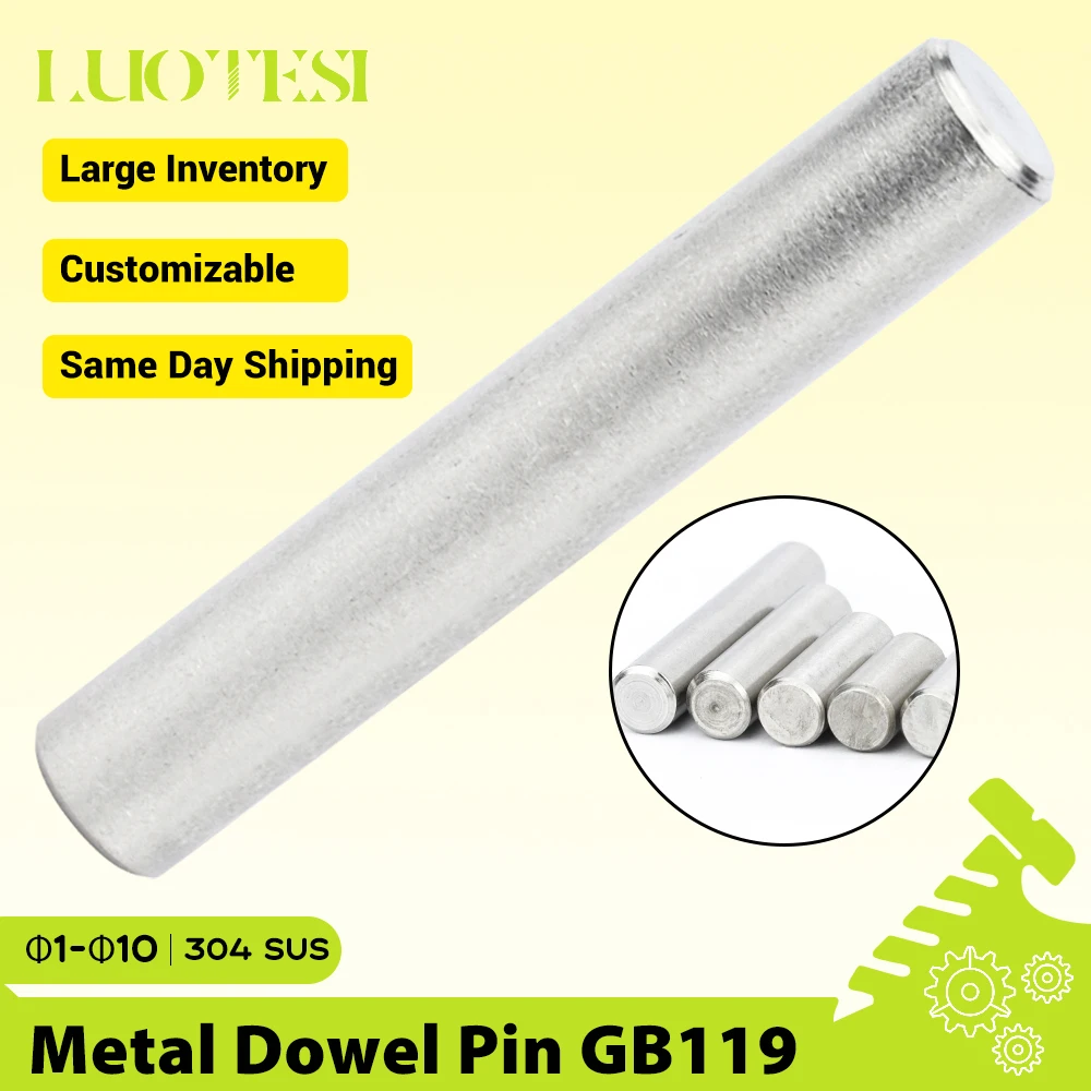 Metal Dowel Pins 304 Stainless Steel M1 M1.5 M2 M2.5 M3 M4 M5 M6 M8 M10 Cylindrical Locating Fixed Shaft Pins Round Solid Rod