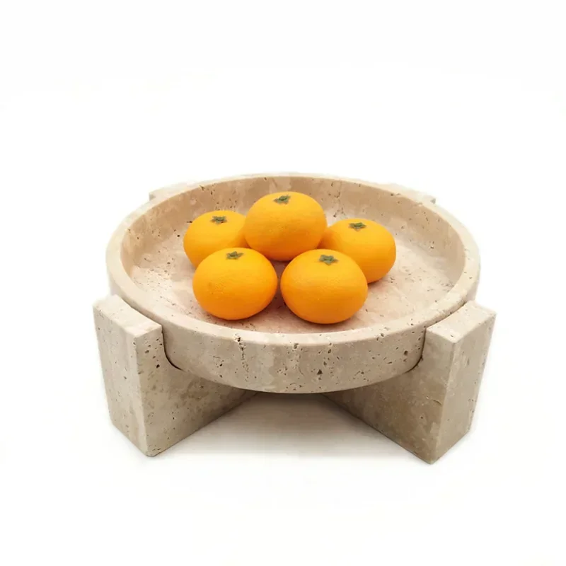 

Irregular Bowls with Bases Marble Stone Tray Fruit Dessert Storage Plates Home Furnishings Desc