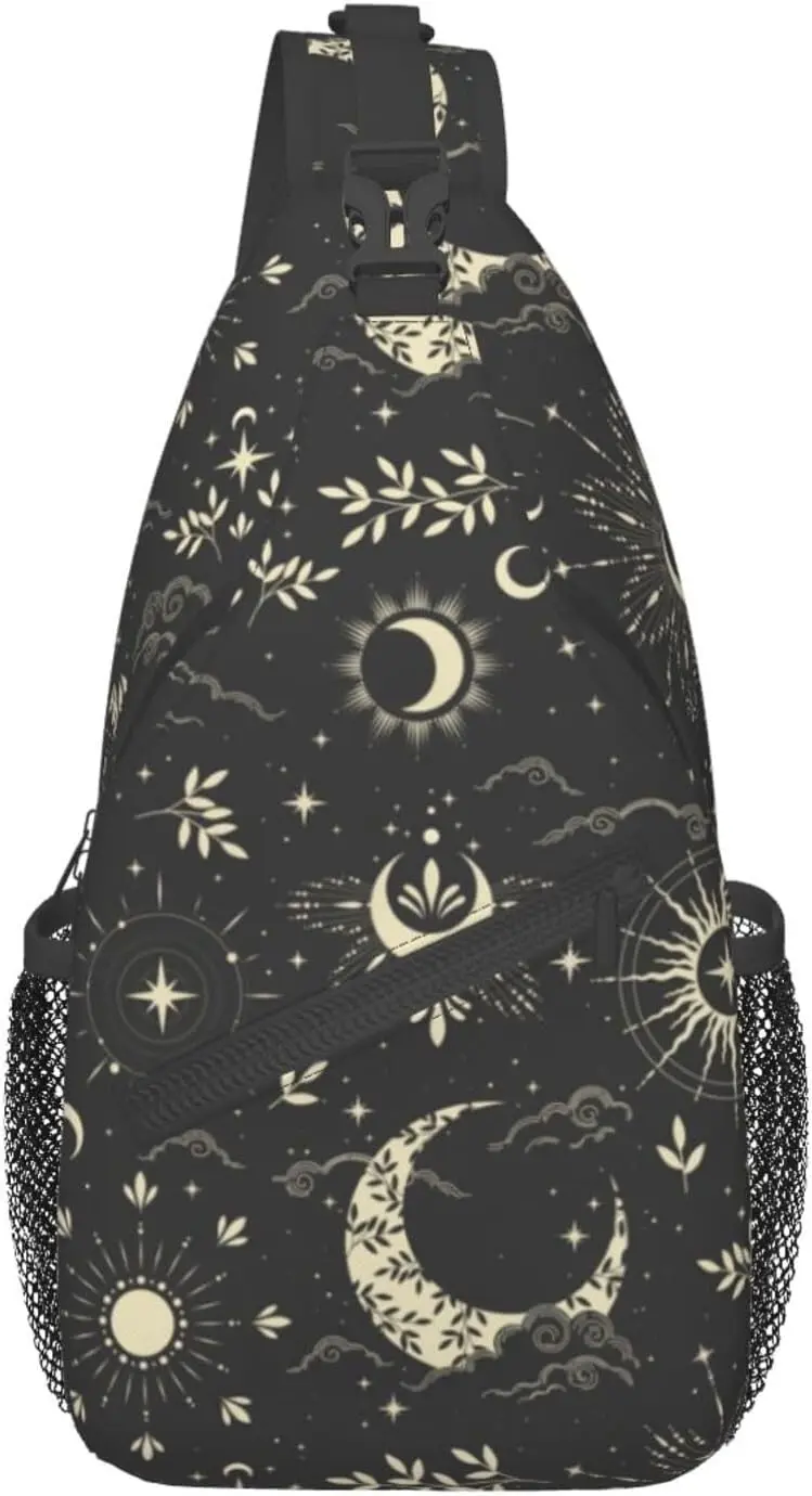 Bolso de hombro cruzado pequeño, mochila informal deportiva, sol, luna, Estrella