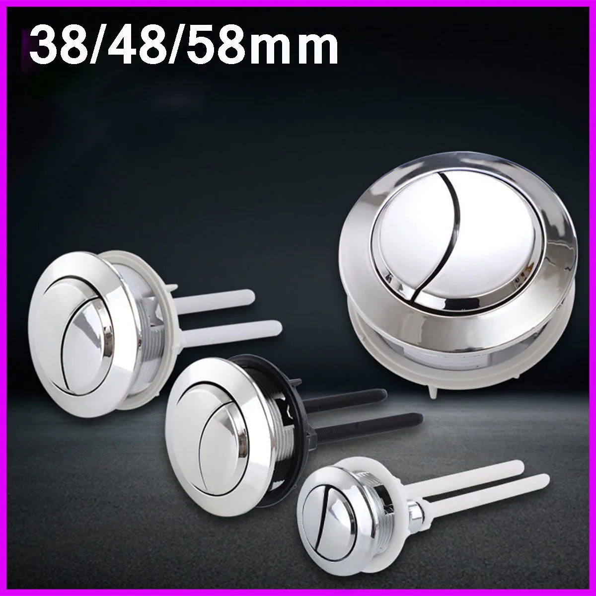 Dual Toilet Flush Button Water Tank Button Round Valve Push Flush Toilet Seat Lid Water Valve Bathroom Parts For 38/48/58mm Hole