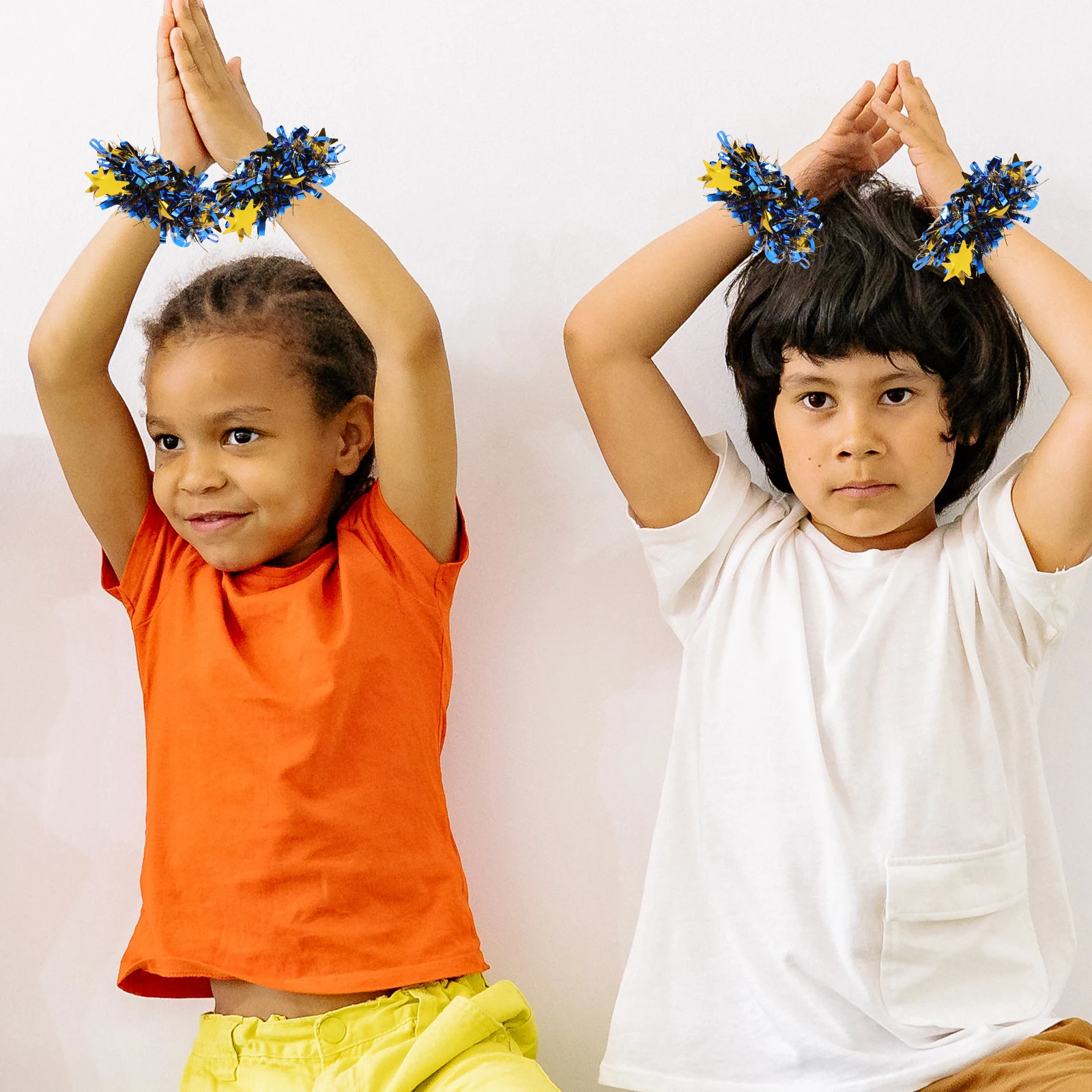 

6pcs Sequins Wrist Flowers Bright Color Durable Cheerleading Hand Pom Poms Accessories Props Kids Dancing Performance