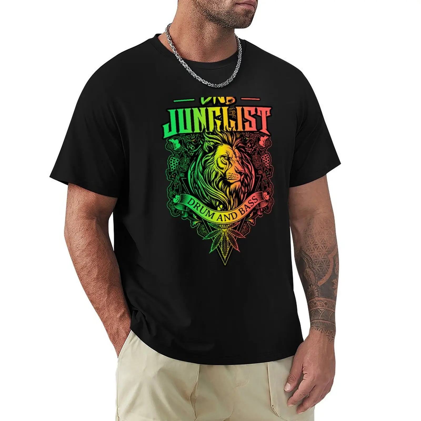 

JUNGLIST - Dnb 420 Lion (red/gold/green) T-Shirt Louboutins boys whites shirts graphic tee men