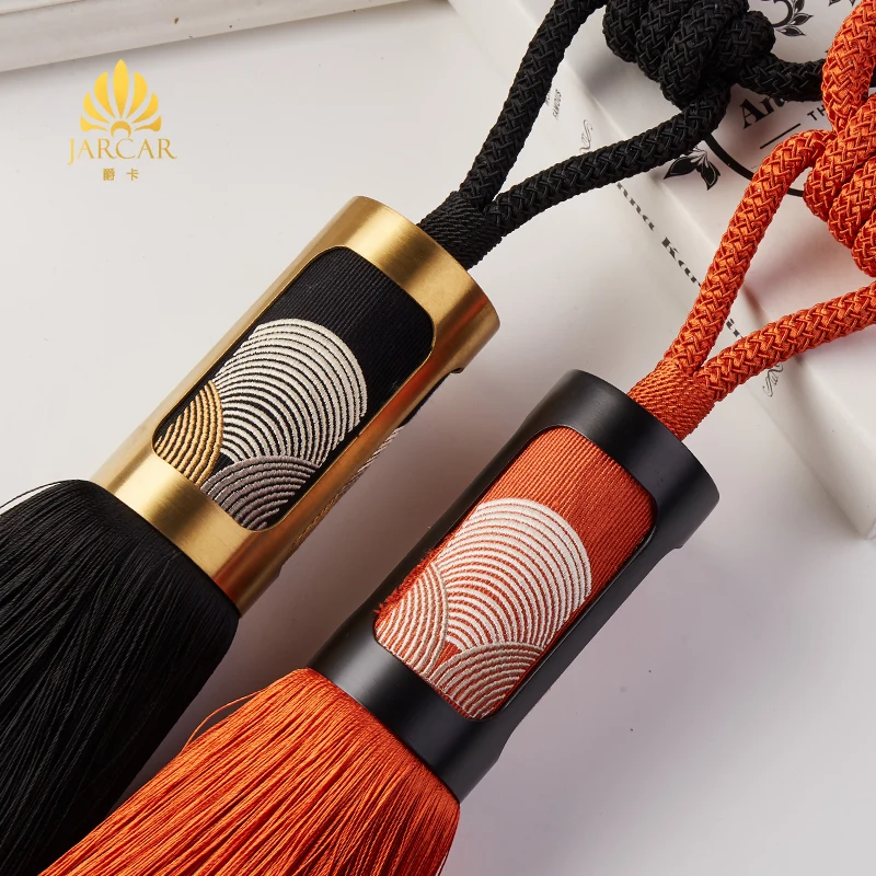 Modern Light Luxury Webbing Embroidered Large Hanging Ball Hand-woven Tie Rope Curtains Tied Decorative Tassel Hanging Tassels
