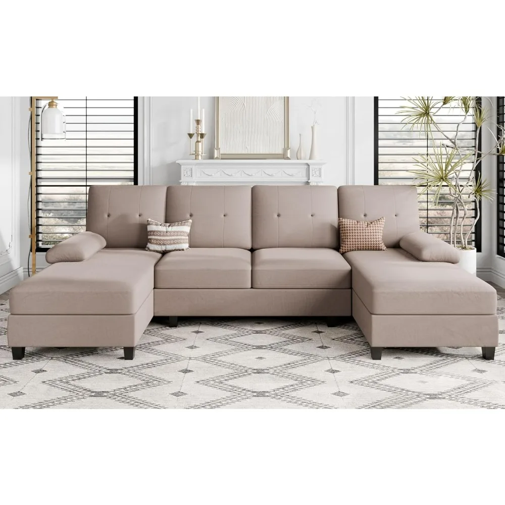 

Beige Couch Living Room Sofas U Shaped Sofa Couch With Double Chaise Sectional Couches for Living Room Sofy Do Salon Chair Rooms