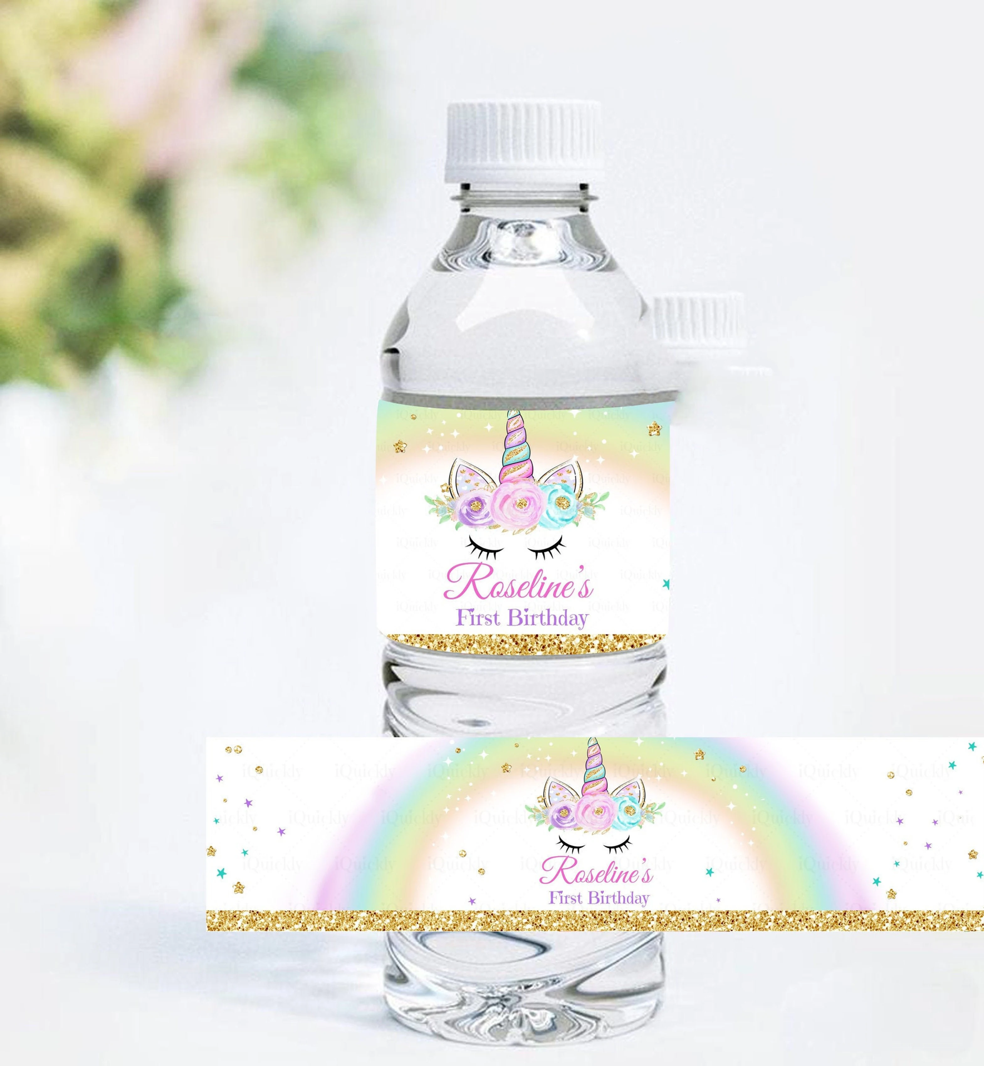 Custom Birthday Water Bottle Labels, Stickers, Baby Shower, Anniversary, Waterproof, Personalized, 24 Pieces