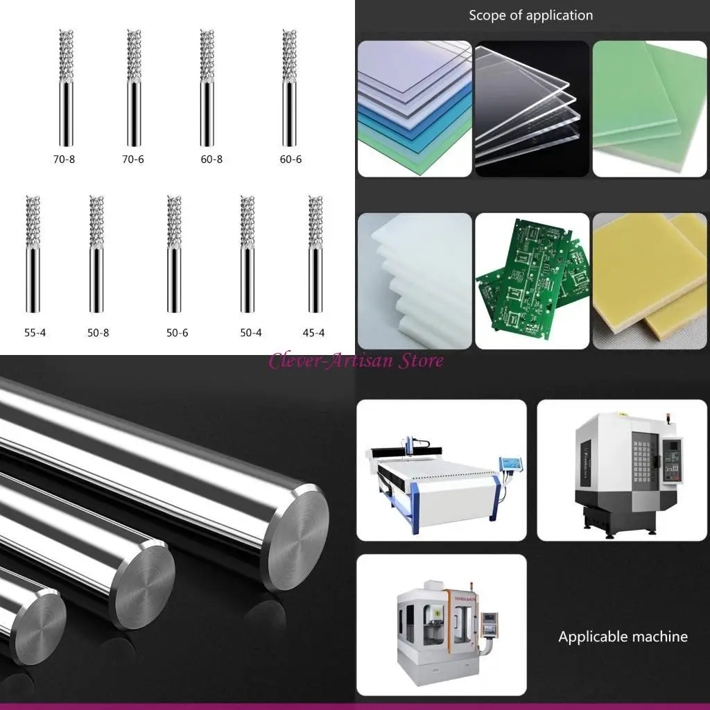 

E06B 4 мм 6 мм 8 мм карбид вольфрама PCB фрезы для кукурузных зубов фрезерный бит с ЧПУ концевая фреза с ЧПУ для гравировального