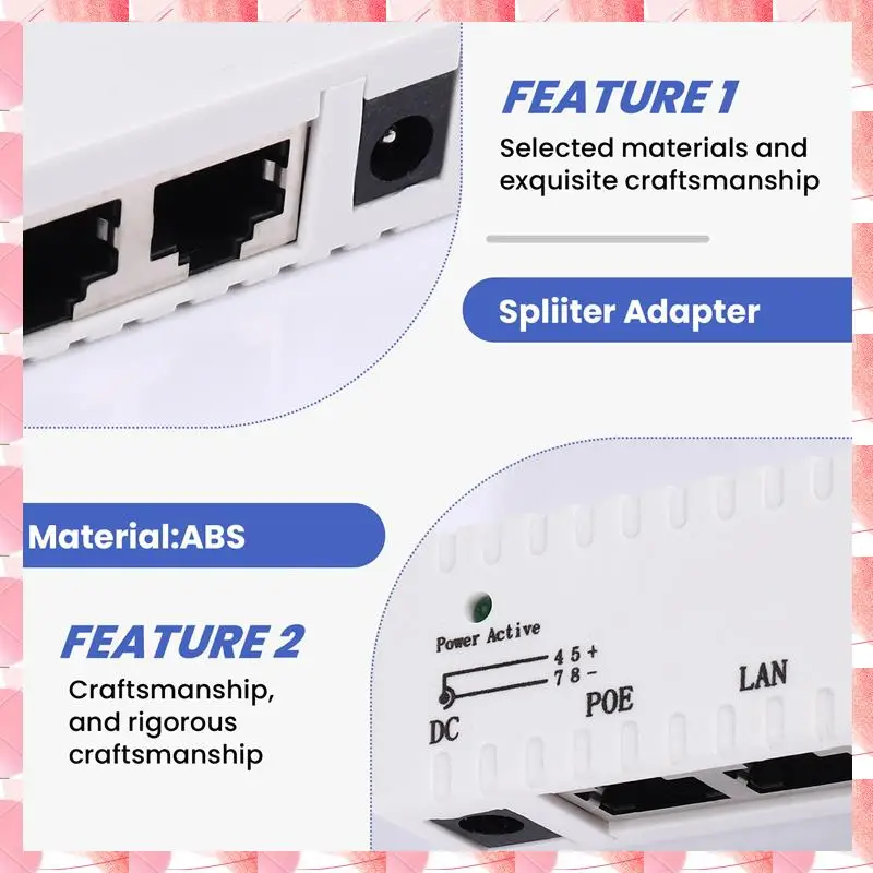 JAJA Poe Splitter Poe Injector Rj45 DC 5,5 мм X 2,1 мм Вход Пассивный Poe-инжектор Разъем адаптера для сетевой камеры IP