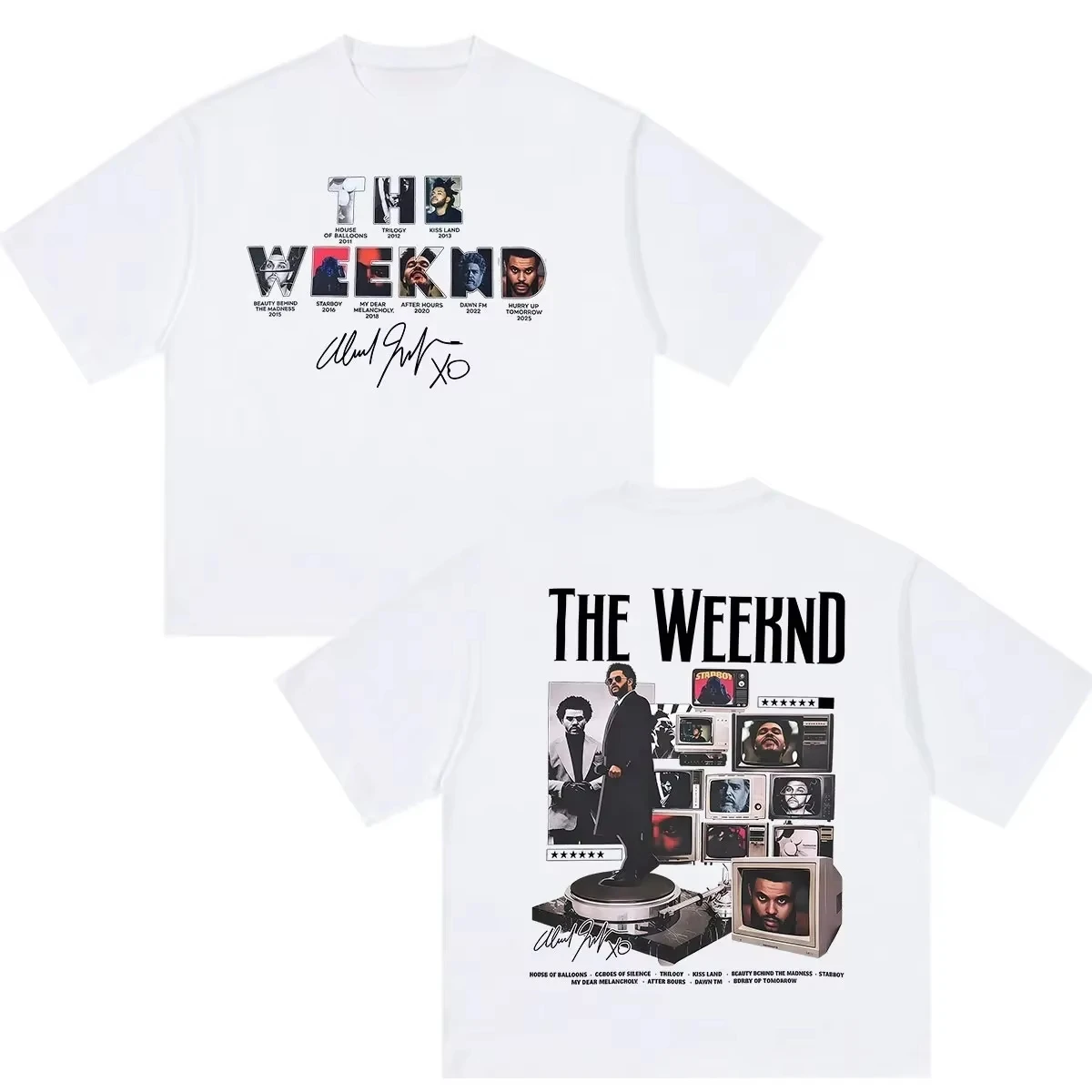 Unisex Y2K Hip Hop Vintage Streetwear Short Sleeve The Weeknd Hurry Up Tomorrow XO Album Print Rapper Casual Top T-shirt