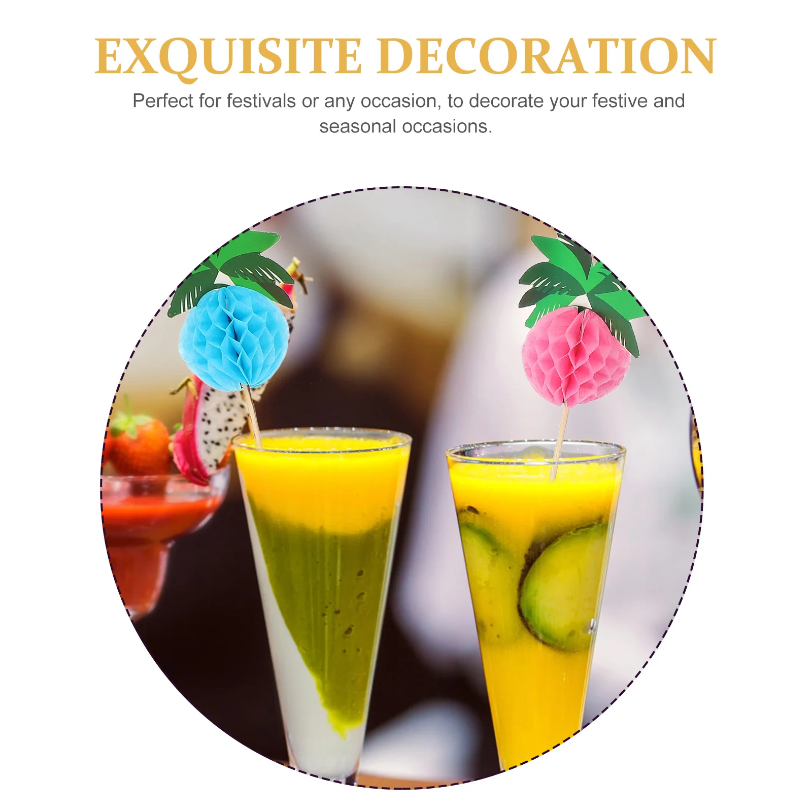 

50pcs Coconut-tree Fruit Sticks Biodegradable Wood Food Picks for Parties Festival Cocktail Cheese Appetizer Drink Garnish