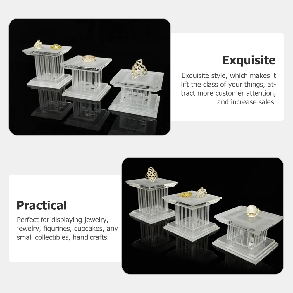 

3 Pcs Accessories Acrylic Display Stand Bracelet Holder Holders Collection Rack