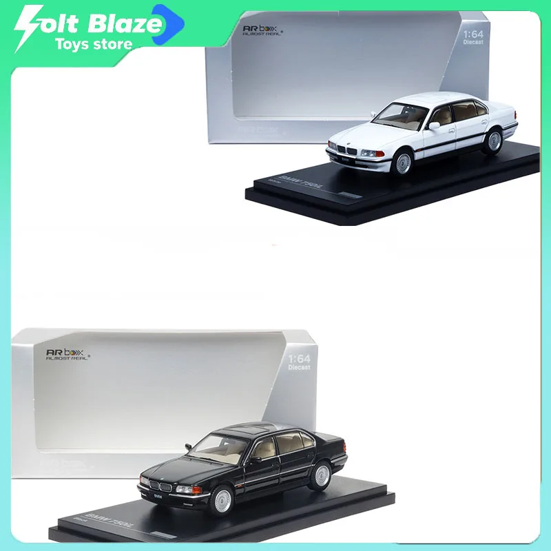 Almost Real 1/64 Alloy Car Model BMW 750iL E38 Black White AR Box Car Model BMW Collectible Model Car Toys Kids Toys Boy Gifts
