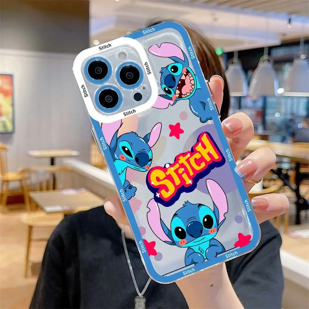 Disney Stitch love Heart Clear Case For Xiaomi Redmi Note 13 12 11 Pro Plus 4G 5G 12S 11S 10 10S 9 9S 8 13C 12C 10C Back Cover