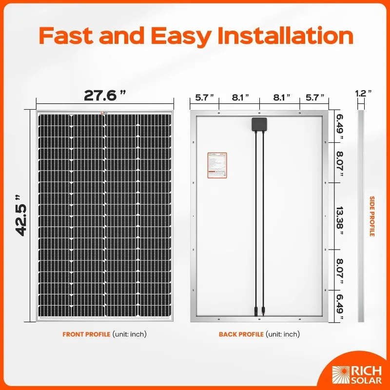 RICH SOLAR 300 Watt 12 Volt Monocrystalline Solar Panel 2 Pack of 150W High Efficiency Solar Module Charge Battery