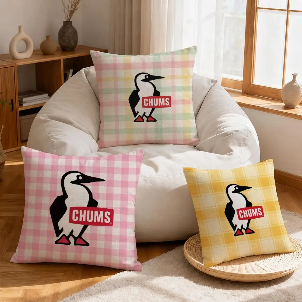 Brand CHUMS Cushion Cover Linen Anti-Mite Antibacterial Cushion Cover Invisible Zipper Sofa Decor