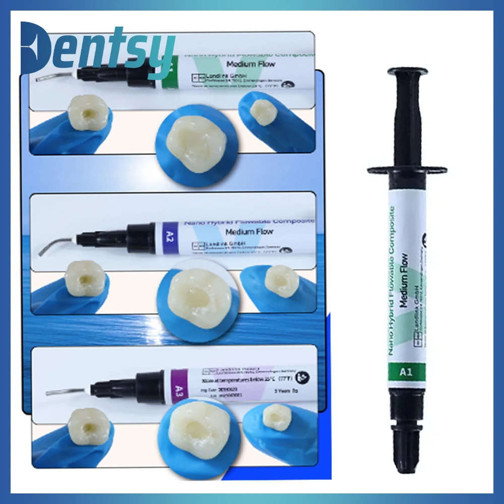 Dentsy Dental Resin Light-Curable Flowable Composite Resin Etch Gel Adhesive Oral Filling Tools A1 A2 A3 A3.5