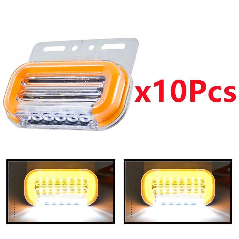 10Pcs Trailer Clearance Lights 24V LED Marker Lights For Trucks Lighting Van Side Lights Red White Amber Blue Green