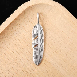 Indian Style 925 Sterling Silver Feathers Jewelry Charms Pendant Takahashi Goro Men and Women Fine Accessories GOP041