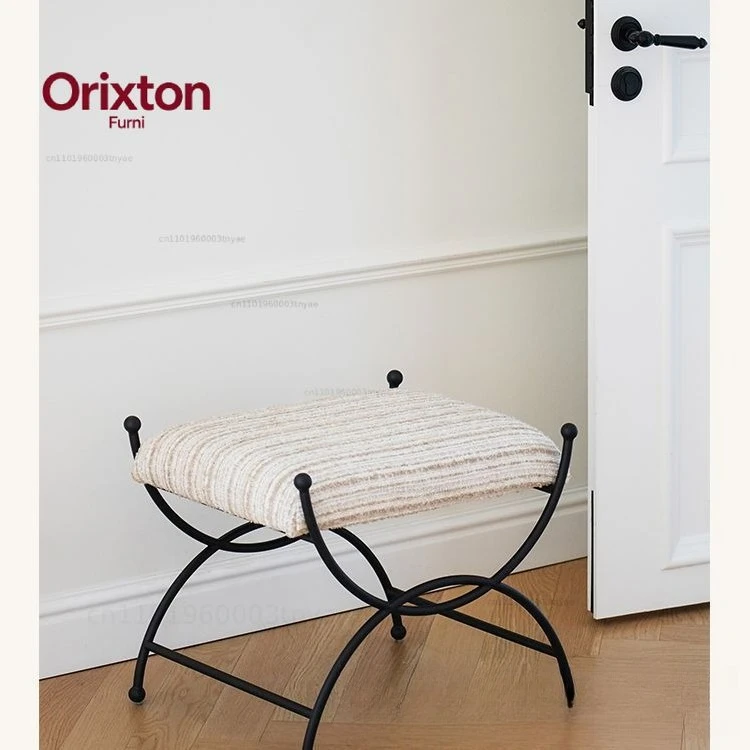Internet Celebrity Antique Stools French Retro Door Shoe Changing Stools Metal Soft Foot Pedal Living Furniture Taburetek XYDZ