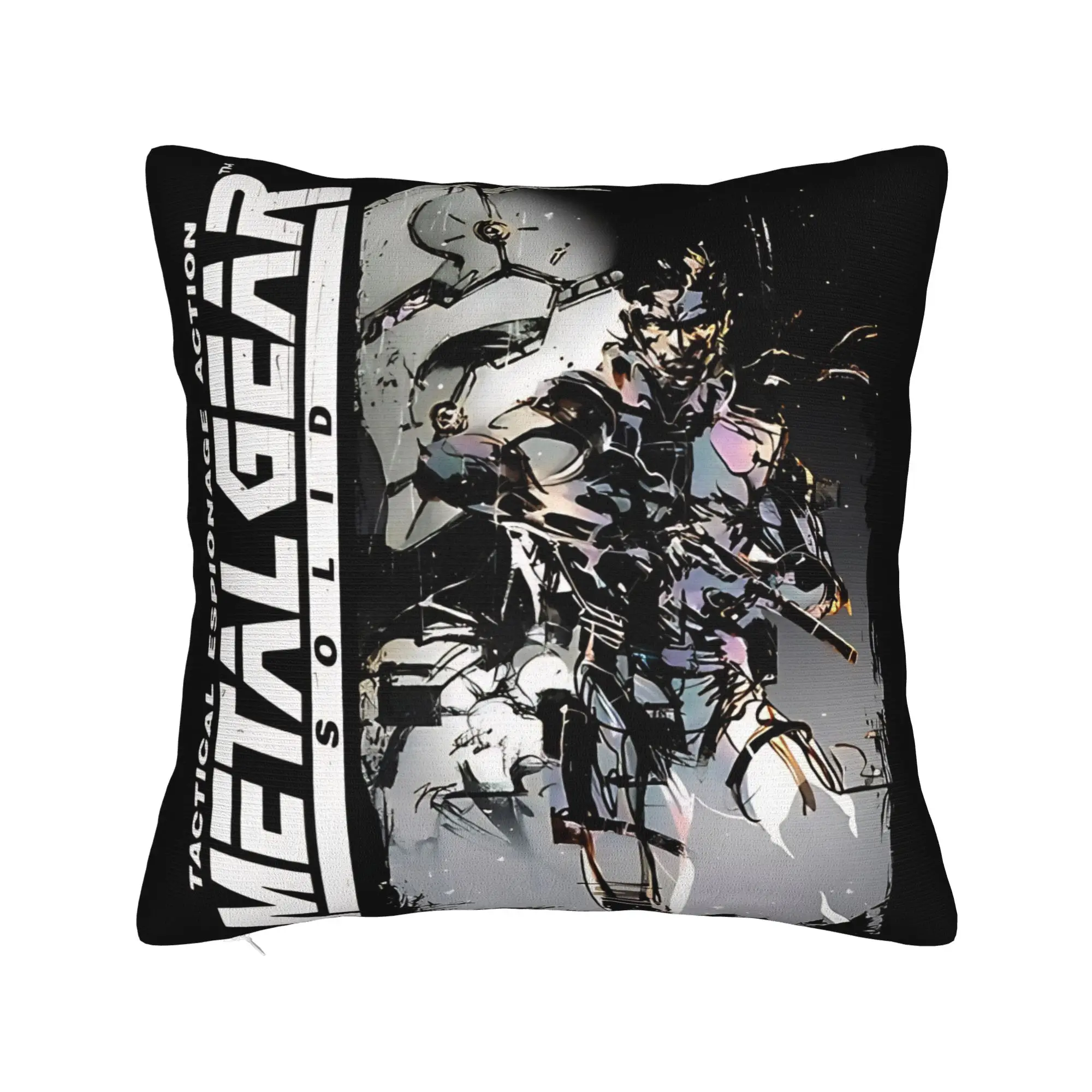 Metal Gear Solid MGS Game Pillow Case  Comfy Pillow Cover Retro Trendy Pillowcases For Living Room Sofa
