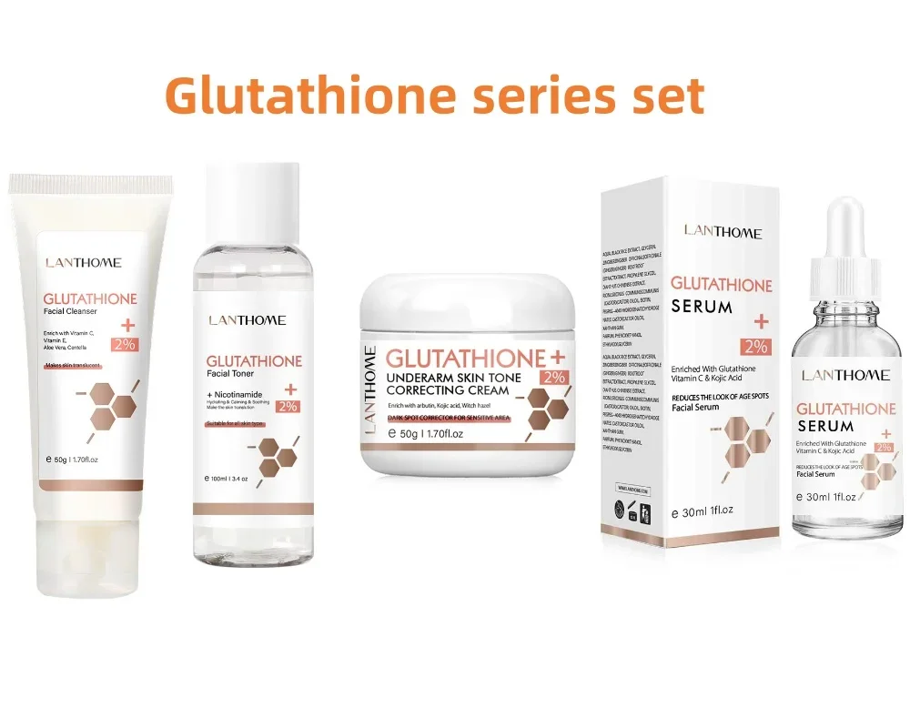 

Glutathione Series Set Moisturizing Toner Anti-Wrinkle Serum Whitening Cream Cleanser Facial Kit Skincare Products for Women