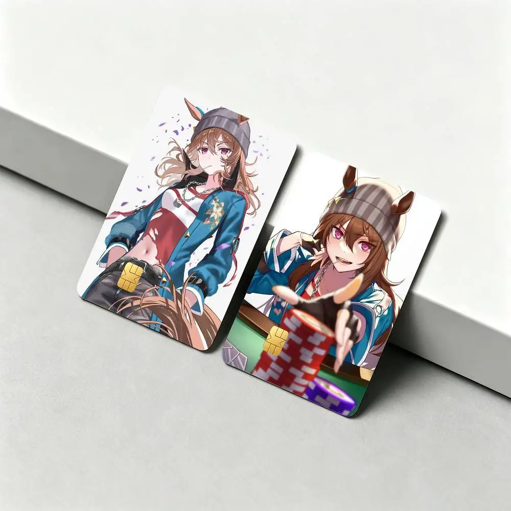 N-Nakayama Festa Umamusume 1Set 4Pcs Card Skin Stickers, Waterproof Decorative Film for Credit Debit Bank Bus IC Cards