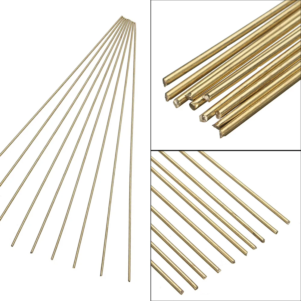 Varillas de soldadura de 1,6mm de diámetro, varillas doradas de 250mm de longitud, herramienta de soldadura de reparación de latón, 10 Uds./lote
