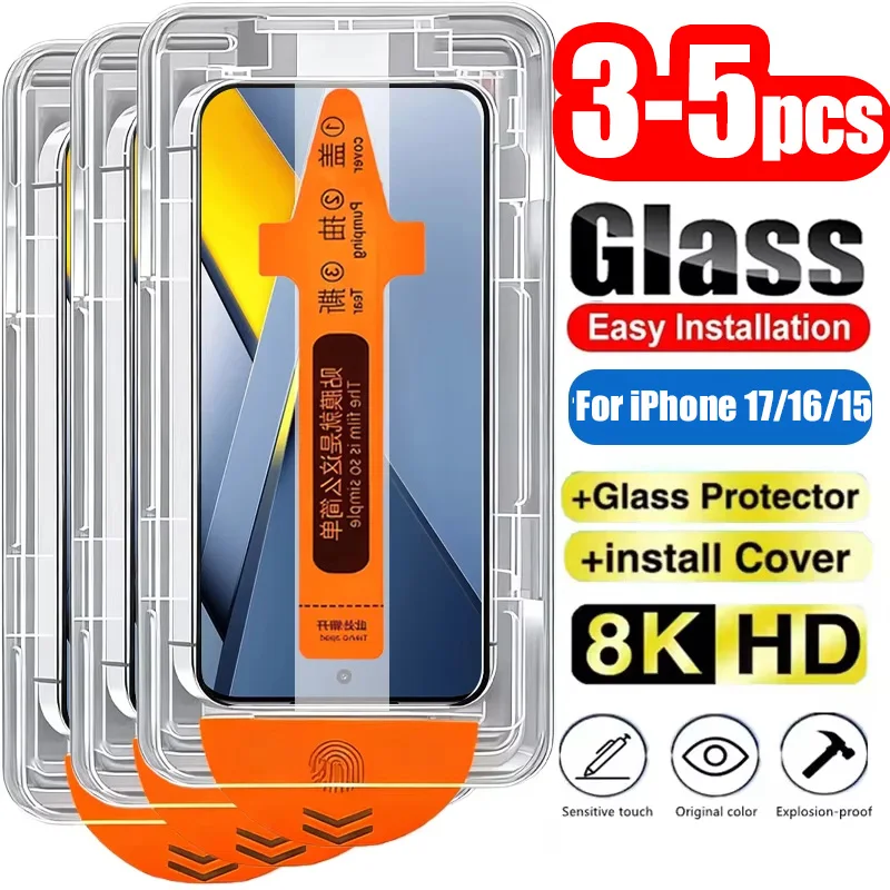 

3-5PCS Screen Protector For Xiaomi 15T Pro 14T 14 T 13T 12T 11T Mi 11 Lite 5G Ne 12 13 10T 8K HD Easy Install Tempered Glass