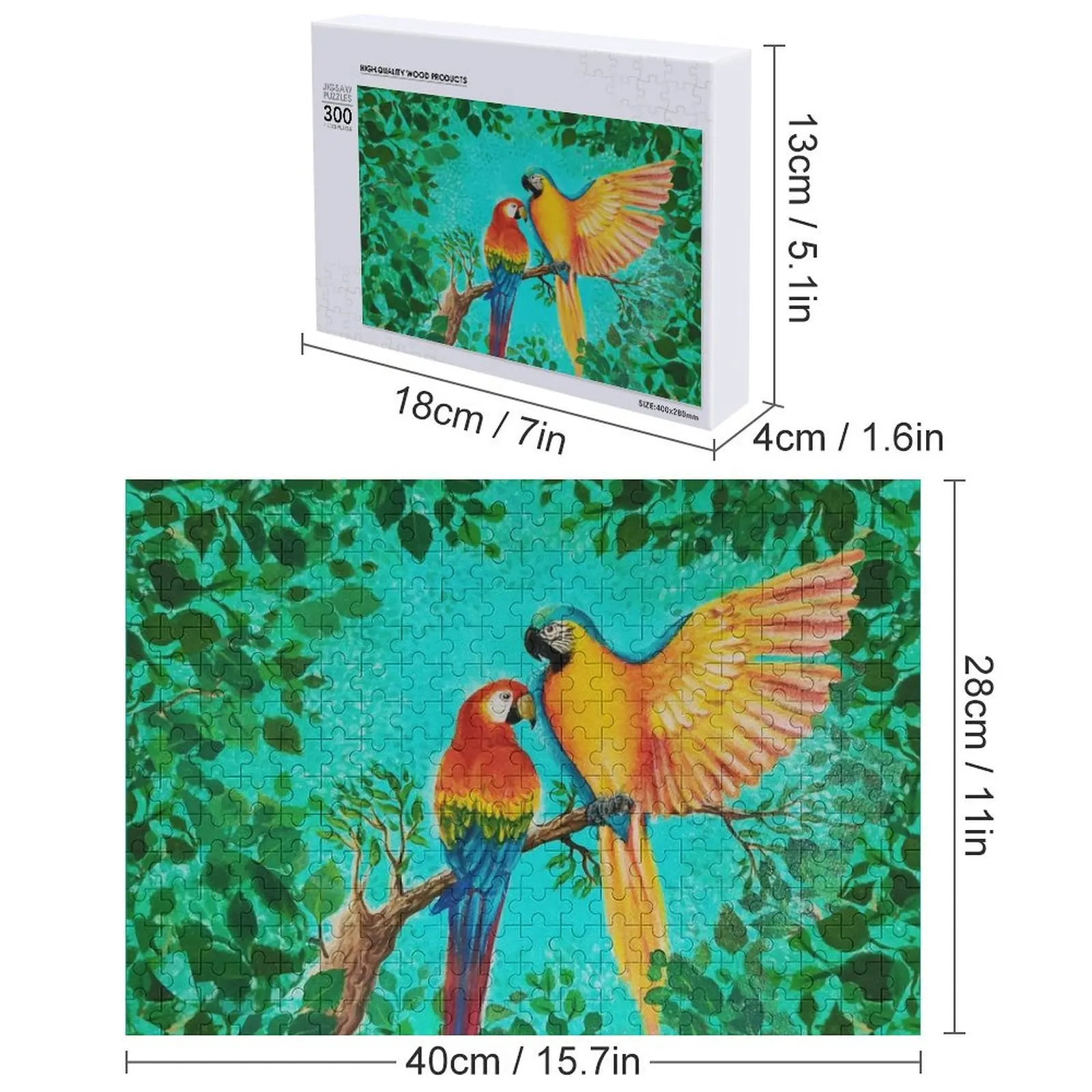 الجنة الاستوائية الببغاوات الببغاوات بازل قطع صورة شخصية هدية الخشب الكبار ديوراما اكسسوارات لغز