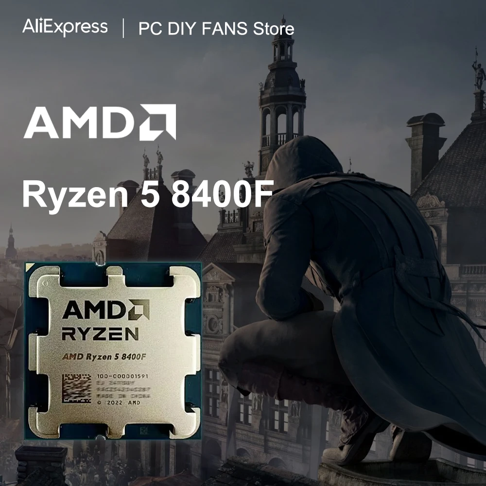 New AMD Ryzen 5 8400F 6-Core 12-Thread R5 8400F 4.7GHz 4NM DDR5 Socket AM5 TDP 65 CPU 100-000001591 but without fan For Desktop