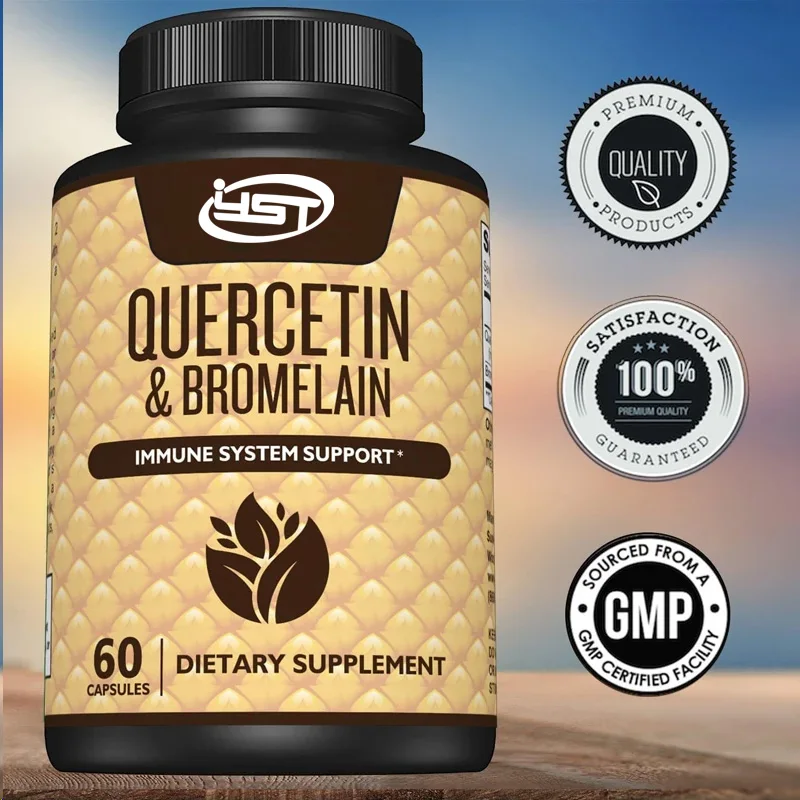 High quality quercetin and bromelain supplements - help support the immune system and seasonal support -60 capsules