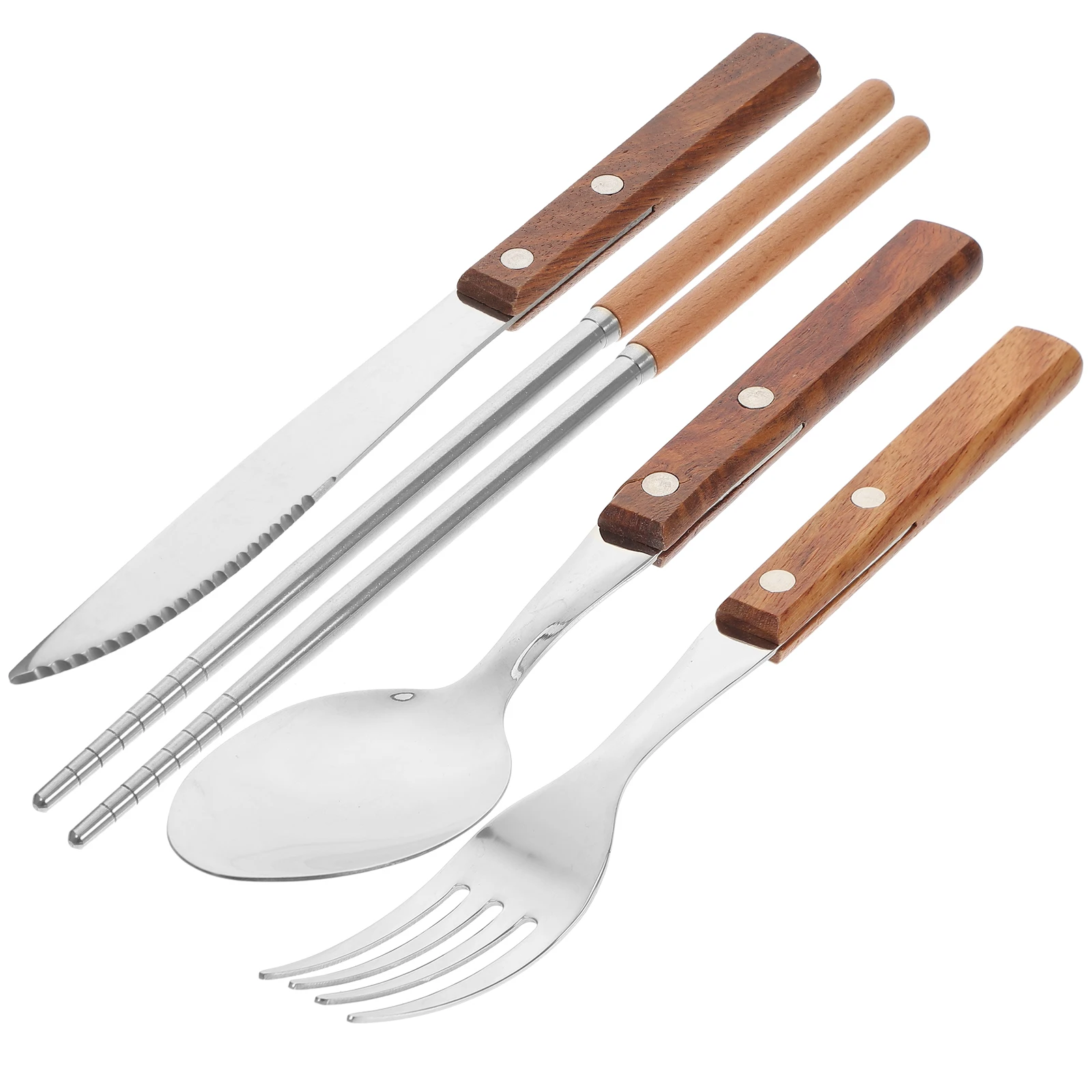 

Spoon Chopstick Forks Home Cutlery Western Food Tableware Kit Chopsticks Stainless Steel Utensils Household Kitchen